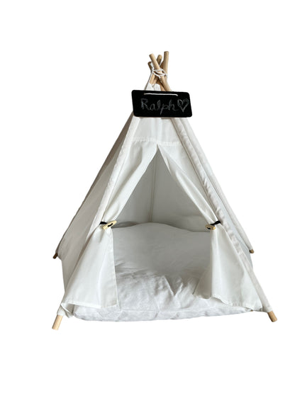 Anti Anxiety Teepee Pet Bed - White.