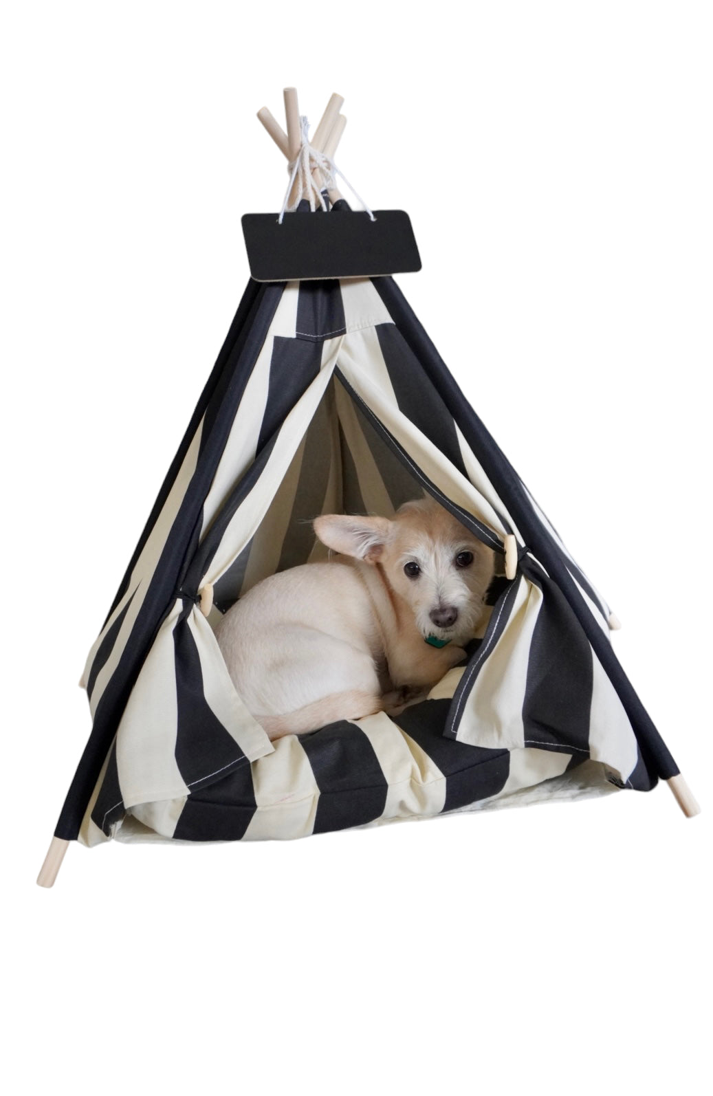 Anti Anxiety Teepee Pet Bed - Black and White