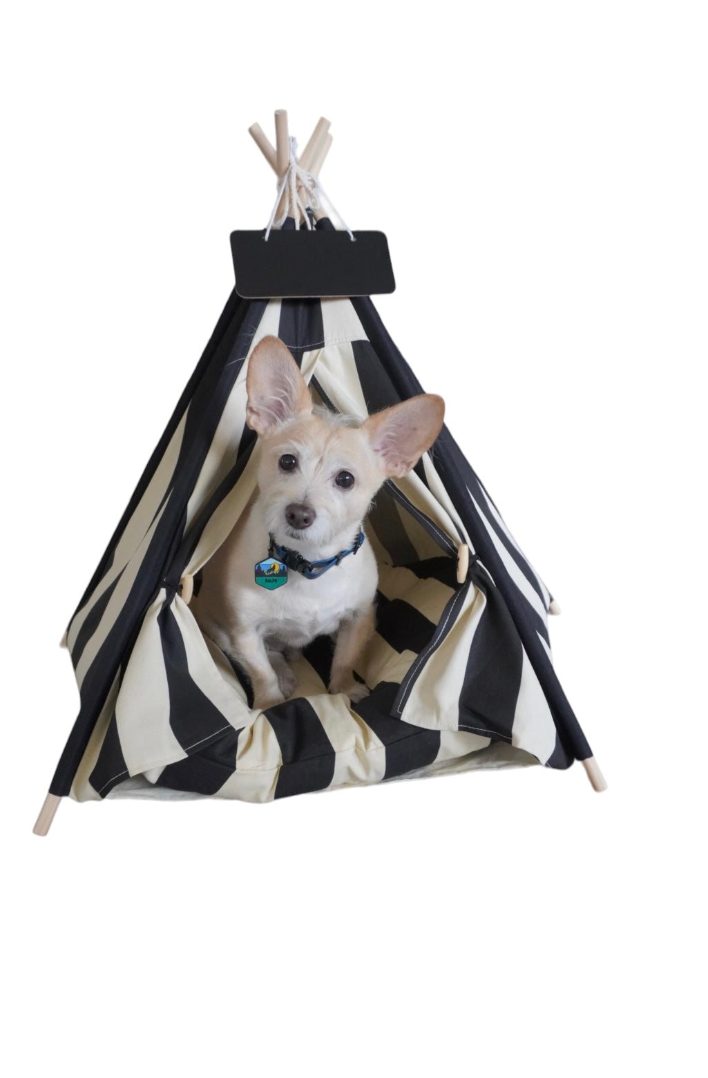 Anti Anxiety Teepee Pet Bed - Black and White
