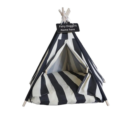 Anti Anxiety Teepee Pet Bed - Black and White